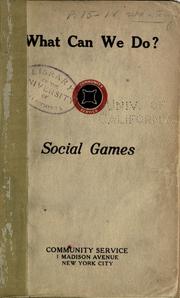 Cover of: What can we do?: Social games.