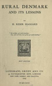 Cover of: Rural Denmark and its lessons by H. Rider Haggard