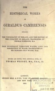 Cover of: The historical works of Giraldus Cambrensis by Giraldus Cambrensis