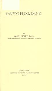 Cover of: Psychology. by John Dewey