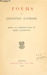 Cover of: Poems by Coventry Kersey Dighton Patmore