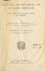 Cover of: Methods and materials of literary criticism by Charles Mills Gayley