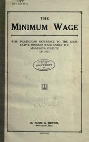 Cover of: The minimum wage. by Rome G. Brown