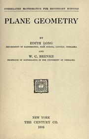 Cover of: Plane geometry by Long, Edith.