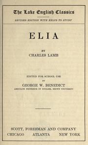 Cover of: Elia. by Charles Lamb