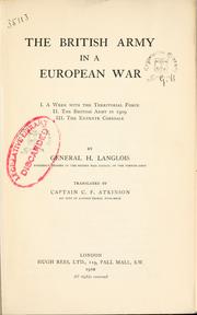 Cover of: The British army in a European war