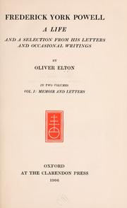 Cover of: Frederick York Powell by Elton, Oliver