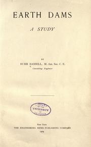 Cover of: Earth dams by Burr Bassell