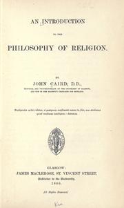 Cover of: An introduction to the philosophy of religion. by John Caird, John Caird