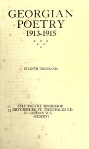 Cover of: Georgian poetry, 1913-1915.