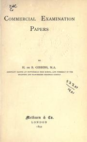 Cover of: Commercial examination papers.