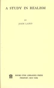Cover of: A study in realism by Laird, John