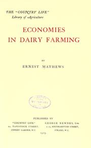 Cover of: Economies in dairy farming