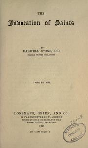 Cover of: The invocation of saints by Darwell Stone