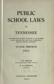 Cover of: Public school laws of Tennessee ... by Tennessee