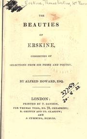 Cover of: The beauties of Erskine, consisting of selections from his prose and poetry