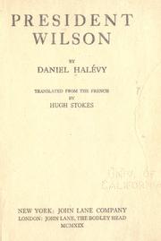Cover of: President Wilson by Daniel Halévy