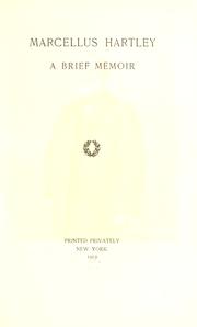 Cover of: Marcellus Hartley, a brief memoir. by 