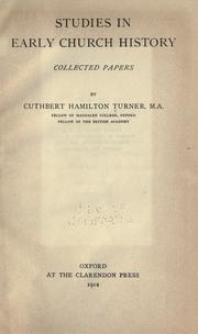 Cover of: Studies in early church history by C. H. Turner, C. H. Turner