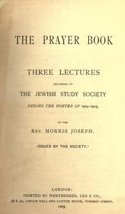 Cover of: The prayer book by Morris Joseph