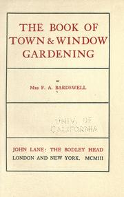 Cover of: The book of town & window gardening