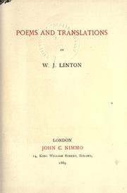 Cover of: Poems and translations.