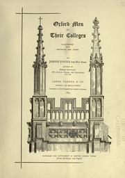 Cover of: Oxford men & their colleges by Joseph Foster