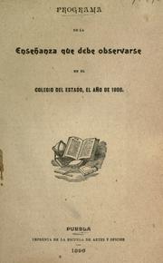 Programa de la enseñanza que dege observarse en el colegio del estad, el año de 1896