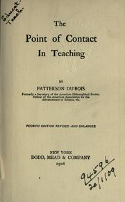 Cover of: point of contact in teaching.