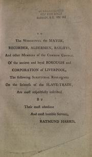 Cover of Scriptural researches on the licitness of the slave-trade