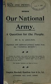 Cover of: Our national Army: a question for the people.