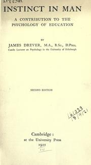 Cover of: Instinct in man by Drever, James