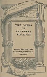 Cover of: The poems of Trumbull Stickney. by Trumbull Stickney