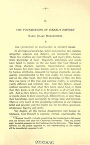 Cover of: The foundations of Israel's history