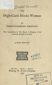 Cover of: The high -caste Hindu woman by Ramabai Sarasvati Pandita