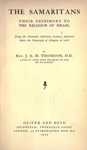 Cover of: The Samaritans by John Ebenezer Honeyman Thomson