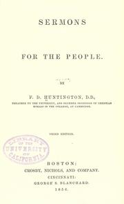 Cover of: Sermons for the people by F. D. Huntington