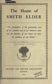 Cover of: The House of Smith Elder. by Leonard Huxley