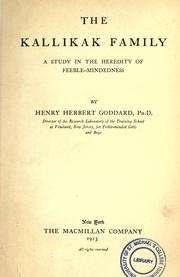 Cover of: The Kallikak family by Goddard, Henry Herbert, Goddard, Henry Herbert