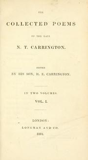 Cover of: collected poems of the late N.T. Carrington