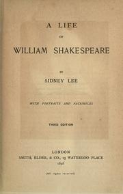 Cover of: A life of William Shakespeare by Sir Sidney Lee