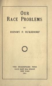 Cover of: Our race problems