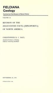 Cover of: Revision of the Holocystites fauna (Diploporita) of North America