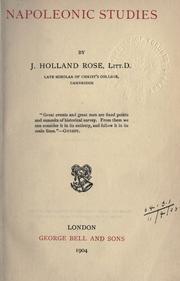 Cover of: Napoleonic studies. by J. Holland Rose