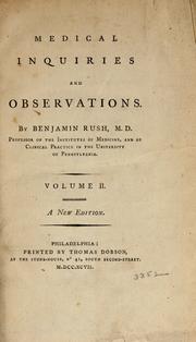 Cover of: Medical inquiries and observations by Benjamin Rush