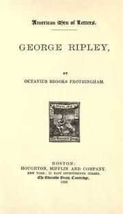 Cover of: George Ripley. by Octavius Brooks Frothingham