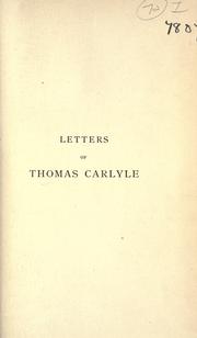 Cover of: Letters, 1526-1836. by Thomas Carlyle