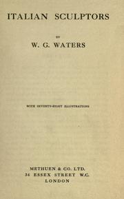 Cover of: Italian sculptors by Waters, W. G.