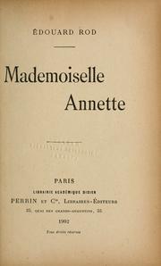Cover of: Mademoiselle Annette.