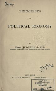 Cover of: Principles of political economy. by Simon Newcomb